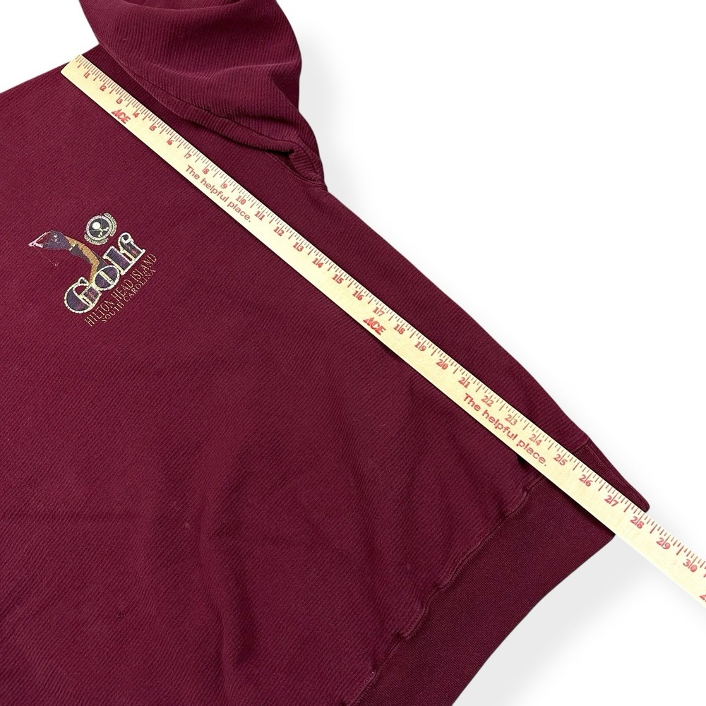 Vintage Hilton Head Island Crimson Red Golf Crewneck Sweatshirt Mens 2XL Jerzees - Picture 11 of 14